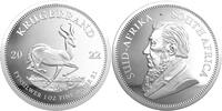 Südafrika 1 oz<br> 31,1g<br> fein<br> 38,72 mm Ø Krügerrand 1 oz. - Springbock, <b> Der 6. Krügerrand in Silber !!!</b> -