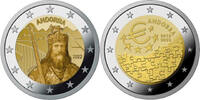 Andorra <b>Pärchen</b> <br> 2 Euro x<br> 2 Münzen Karl der Große & 10 Jahre Beschluss der Euroeinführung, <b>SONDERANGEBOT !!!</b> -