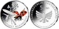 Deutschland 5 Euro<br> 1x Wunderwelt Insekten 2/9 - Siebenpunkt Marienkäfer<br> <b>A<b> -