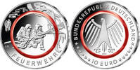 Deutschland 10 Euro<br> Im Dienst der Gesellschaft - Feuerwehr,<b>Prägestätte unserer Wahl,</b> -
