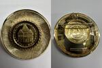 Brosche & Anhänger15,73g roh40 mm Ø  Paderborner - Schmuckstück Gold - Drei Hasen / Paderborner Rathaus, Stadt der 200 Quellen in Handarbeit 585 ...