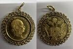  Anhänger6,39g roh37 mm Ø  Österreicher - Schmuckstück Gold - Franz-Joseph I (amtl. Neuprägung) in Handarbeit 585  Anlagegold / Schmuckstück TOP! 