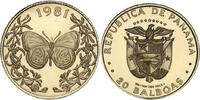 Panama 20 Balboa, 1,07g <br>fein,<br>15,00mm Ø Schmetterling in Gold, <b>SEHR RAR!</b> -