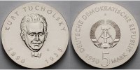 Deutschland, DDR 5 Mark Kurt Tucholsky, Ku.-Ni.,<b>-Archivbild-</b> -