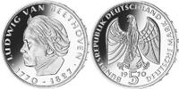 5 DM 1970 Deutschland, Bundesrepublik Beethoven, Ludwig van, in einer Kapsel, PP  Silber