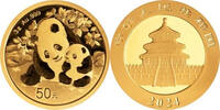 China 50 Yuan,<br>3,00g <br>fein<br>18 mm Ø Panda-Bären, 3 Gramm fein, 999 Gold -