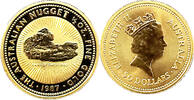 Australien 50 Dollar1/2 oz15,55g fein 24,50 mm &Oslash; 1987 1/2 oz. K&auml;nguru / ... 3,124.59 US$  +  77.54 US$ shipping
