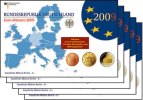 Deutschland 5,88<br> x5 Kursmünzensatz<br> <b>als kompl. Satz</b><br>(5 Prägestätten) -