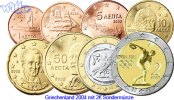 Griechenland 1 Cent -2 Euro, 3.88 Kursmünzen, kompl. Satz 2004 * <b>mit 2 Euro Diskuswerfer,</b> 8 Münzen -