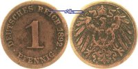 Deutschland 1 Pfennig Kursmünze, Kaiserreich, 1 Pfennig, 1890-1916, Kupfer Picture