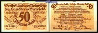 Bielefeld, Papier 50 Pfennig-Gold = 5/42 Dollar Landkreis, ohne KN, <br>Topp 77.9 -