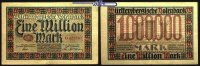 Württemberg 1 Million Mark Notenbank Stuttgart, <br>Grab. WTB 17 -