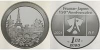 Frankreich 1 1/2 Euro Hauptstädte Paris - Tokio / 1858 - 2008 inkl. Etui & Zertifikat & Schuber -