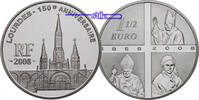 Frankreich 1 1/2 Euro 150 Jahre Erscheinung in -Lourdes- Papst Joh.-Paul II.,Benedikt u.Maria, -