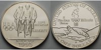 USA 1 $ Oly Sommer in Atlanta 4. Radfahren, in Kapsel inkl. Etui & Zertifikat -