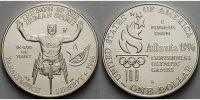 USA 1 $ Oly Sommer in Atlanta 6. Rollstuhlrennen, in Kapsel & MDM-Zertifikat -