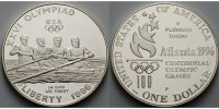 USA 1 $ Oly Sommer in Atlanta 7. Rudern, in Kapsel ohne Etui und Zertifikat -