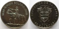 Panama 20 Balboas,<br> 62 mm Ø, <br>119,88 g.fein 150. Todestag von Simon Bolivar, zu Pferde, ohne Etui und Zertifikat -