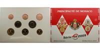 Monaco 3,88 Kursmünzen, Satz 2009*-offizieller Satz Monako u.orginal verpackt- <b>SELTEN</b> -