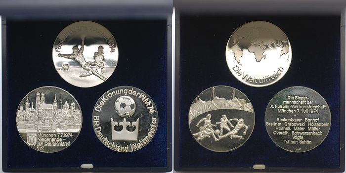 Médaille Coupe Du Monde FIFA 1974 Allemagne - Argent 999/1000 - 69,8g - Qualité Belle Épreuve