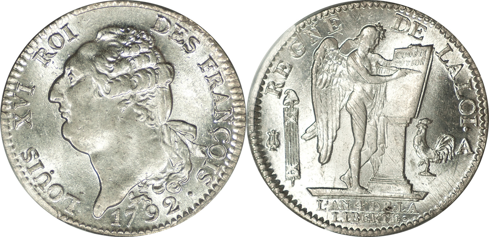 メキシコ カルロス4世 8Escudos 1794 PCGS AU55 準未使用 8 Escudos - Charles IV (Numeral IV, Charles III portrait