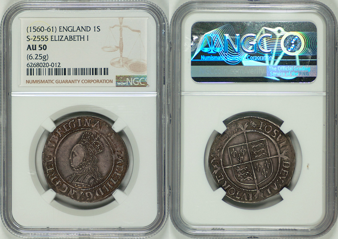 1560-61 Great Britain Elizabeth I (1558-1603) Silver Shilling NGC