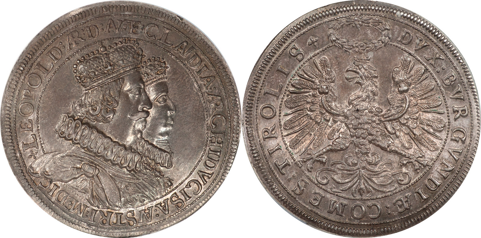 Double Thaler Austria 1626 Leopold V & Claudia de' Medici Silver 2