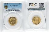 Great Britain 1842 Victoria Gold Sovereign PCGS MS-63