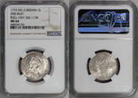Great Britain 1723-SSC George I Silver Shilling NGC MS-64 SECOND BUST RARE!!