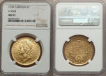 Great Britain 1739 George II Gold 2 Guineas NGC AU-53 UNDERGRADED!!