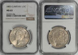 Great Britain 1882 Victoria Silver Half Crown NGC MS-63