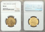 Great Britain 1784 George III gold Guinea NGC MS-62