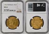 PORTUGAL PECA (6400 Reis) 1792 Maria I GOLD ONLY ONE GRADED HIGHER NGC MS 64