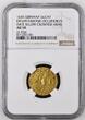 GERMANY ERFURT SWEDISH OCCUPATION 1634 Gustav Adolph GERMANY ERFURT-SWEDISH OCCUPATION DATE BELOW CROWNED ARMS DUCAT NGC AU 50