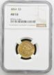 $3 THREE-DOLLAR PIECES 1854 USA GOLD Indian Head with headdress SCARCE NGC AU 53
