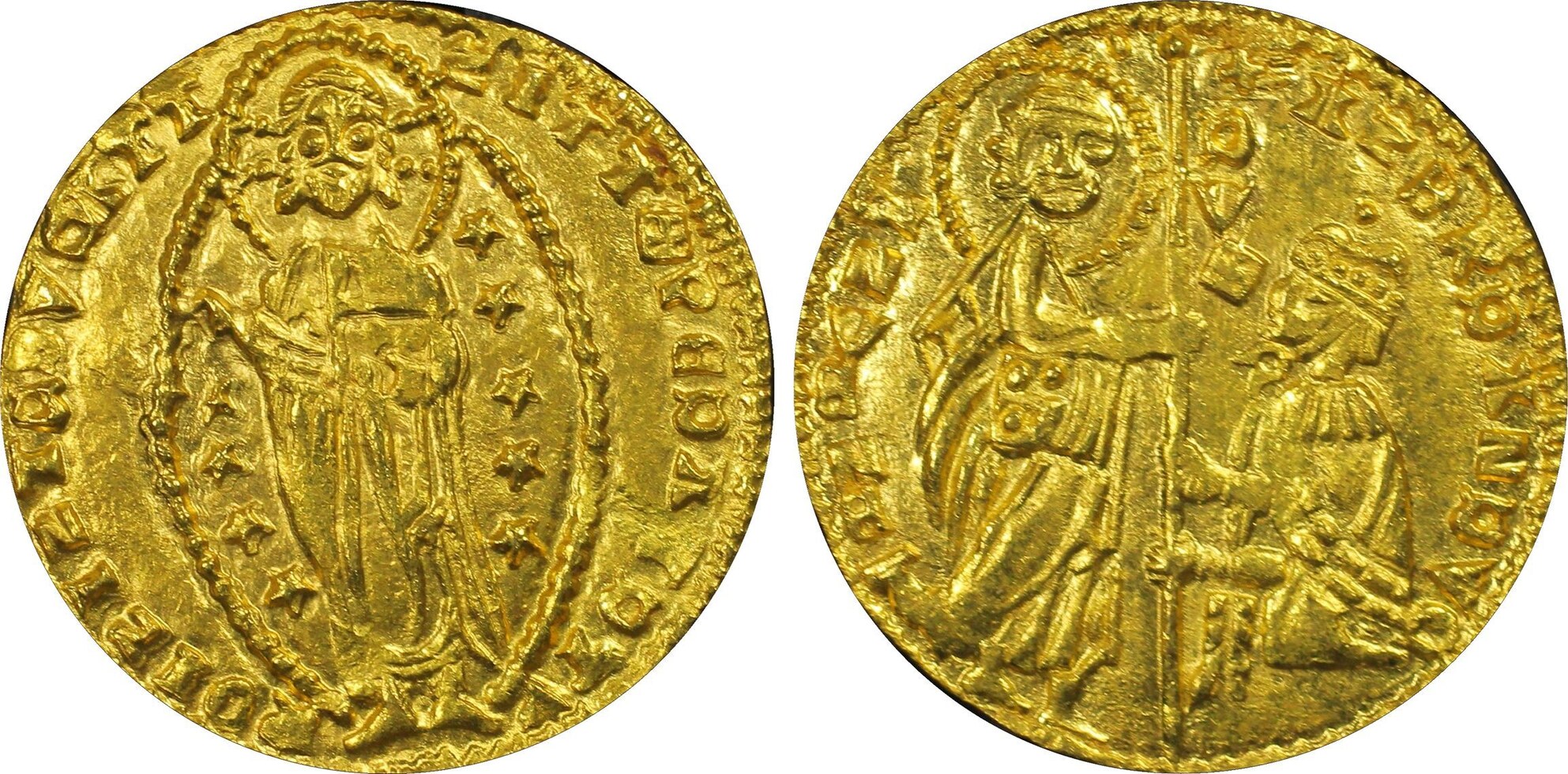 1346-1364年 イタリアアカイア公国ゼッキーノ金貨　PCGS鑑定 Italy-Achaia Italy Achaia GOLD Zecchino (133ITALY ZECCHINO (1346