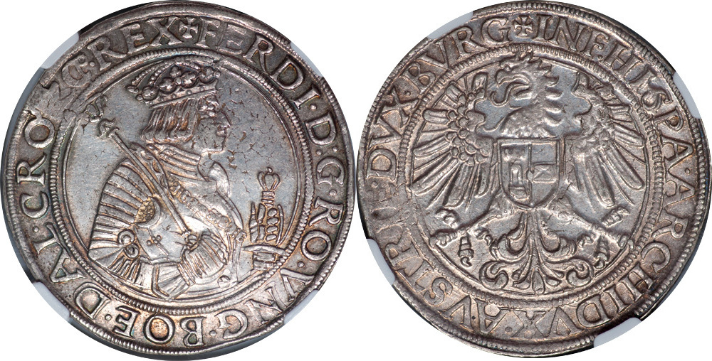 Austria Ferdinand I (1521-1564) Silver Thaler / Taler NGC AU-55 AU