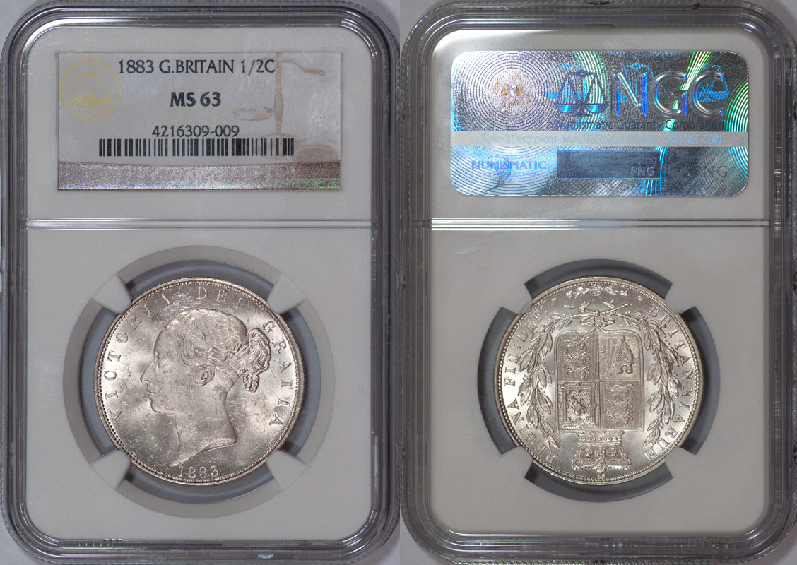 Great Britain 1883 Victoria Silver Half Crown NGC MS-63 MS 63 | MA-Shops