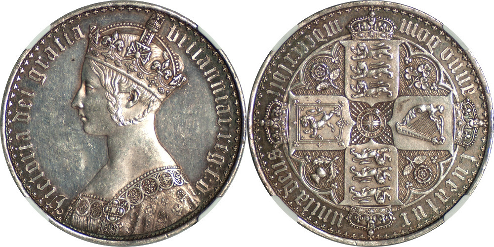 Great Britain 1847 Victoria Proof Gothic Crown NGC PF-61 MS-61