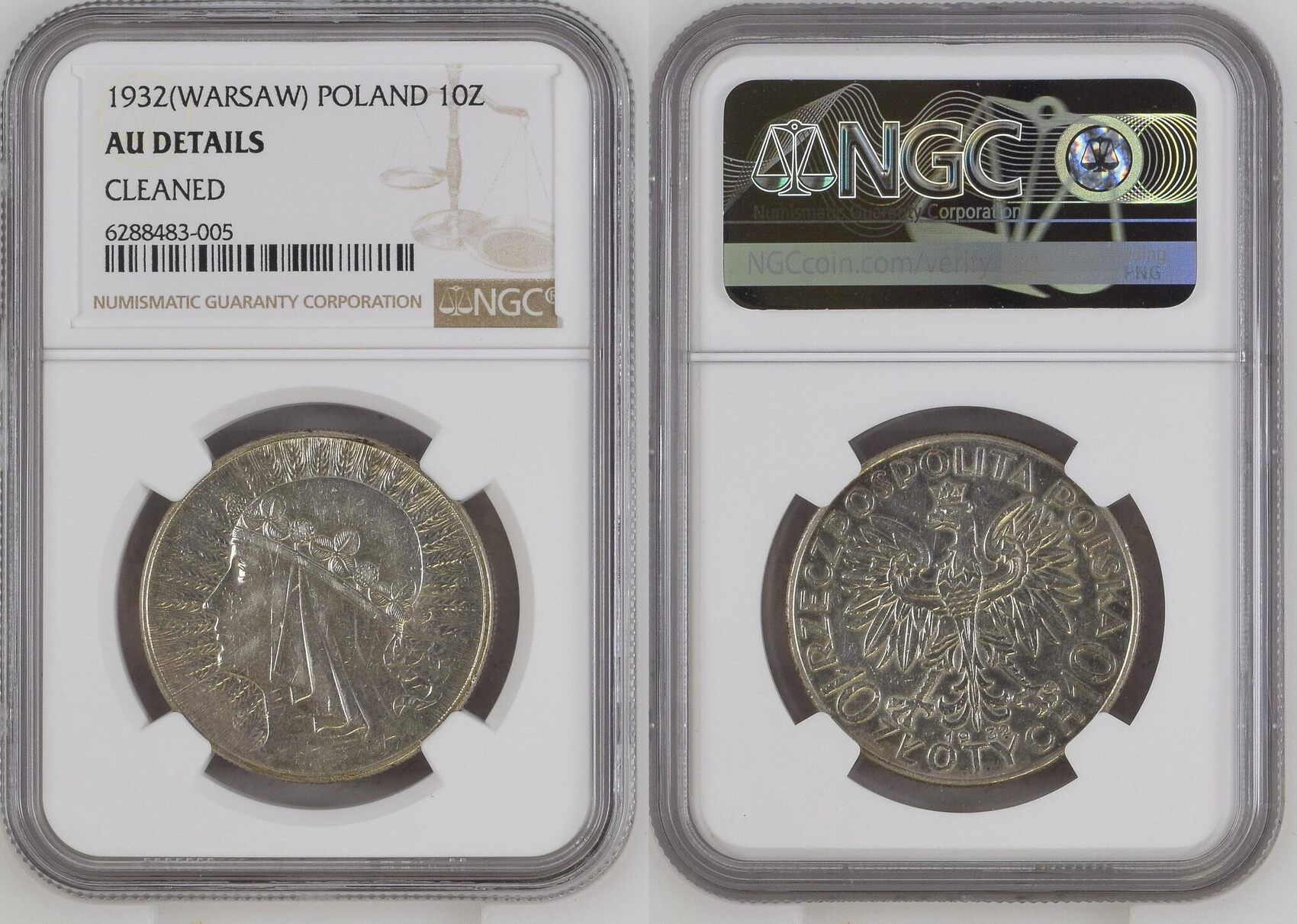 POLAND 10Z 1932(WARSAW) Polish Republic 10 Zlotych Jadwiga 1932 MW