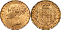 Great Britain Sovereign Great Britain 1861 Victoria Gold Sovereign NGC MS-62 N over N in BRITANNIARUM !! -