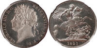 Great Britain Crown Great Britain 1821 George IV Silver Crown NGC MS-62 Deep Mirror Proof Like!! -