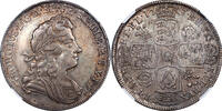Great Britain 1717 George I Silver 1/2 Crown TIRTIO EDGE NGC AU-53