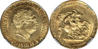 Great Britain Sovereign Great Britain 1818 George III Gold Sovereign NGC MS-62 RARE DATE!! -