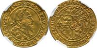 GERMANY ERFURT SWEDISH OCCUPATION DUCAT Gustav Adolph GERMANY ERFURT-SWEDISH OCCUPATION DATE BELOW CROWNED ARMS DUCAT -