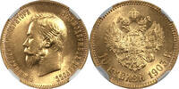 Russia 1903 Nicholas II Gold 10 Roubles NGC MS-63