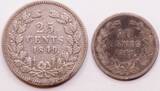 Koninkrijk der Nederlanden (lot) 10 cent en 25 cent 1849