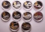 Canada - Aviation Collection with 10 pieces set 20 Dollars 1990-1994 50 years of Aviation Proof