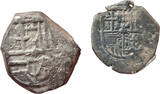 Spain - Spanish Colonial - lot Cob 1 real and 2 real Ca. 16th-17th century