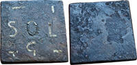 Western mediterranean / North African Area I SOL Weight Square Roman weight with silver inlay -